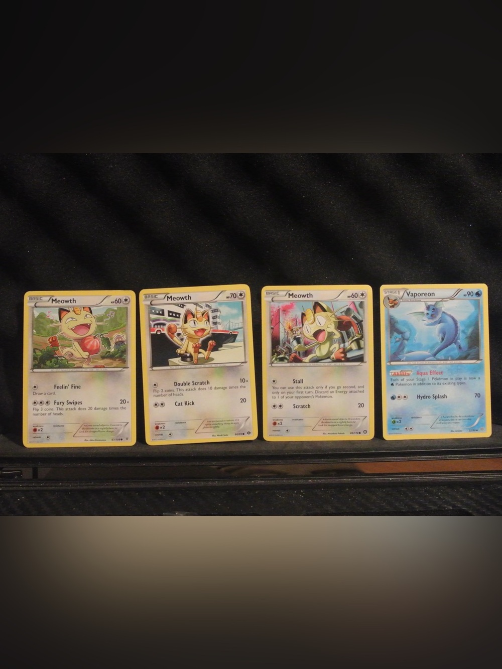 Meowth & Vaporeon Collector Card Set - Vintage XY Pokemon Lot